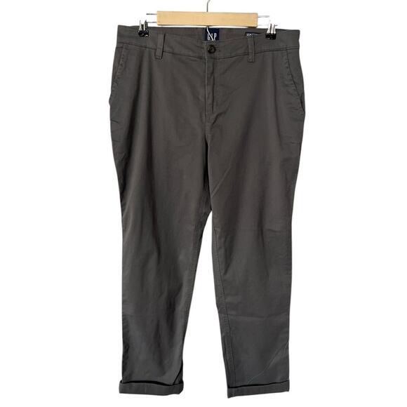 Gap Dark Grey Relaxed Girlfriend Fit Khakis Size 10 - Picture 1 of 4